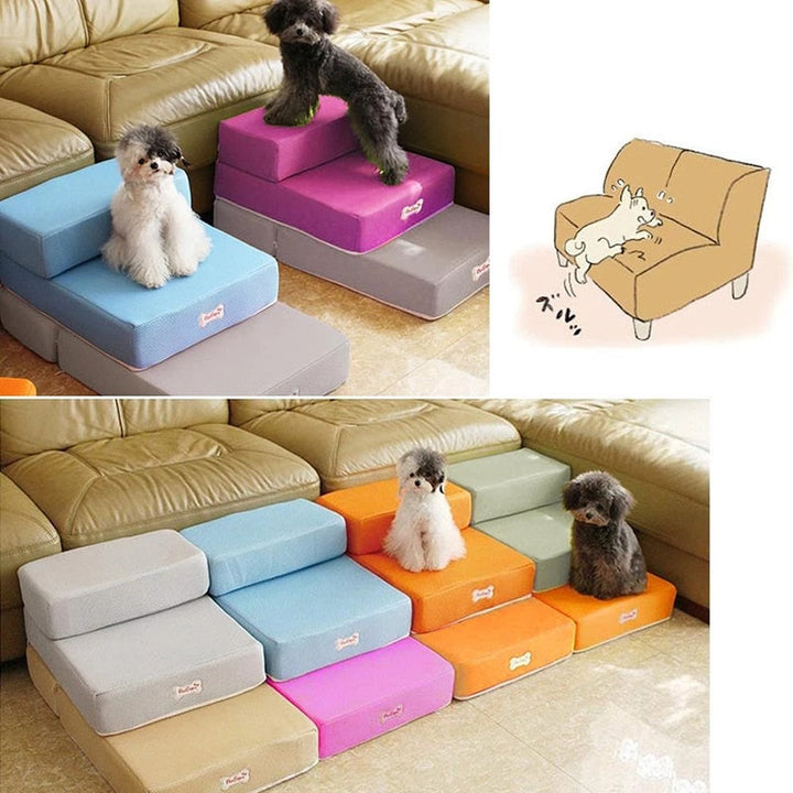Escaleras para mascotas con funda lavable, soporte ortopédico para perros y gatos pequeños.