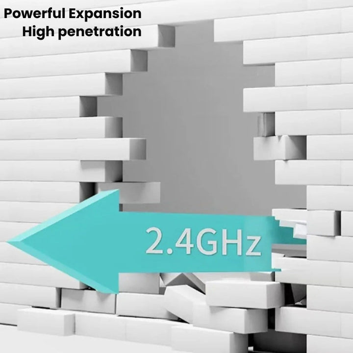 Extensor WiFi exterior robusto de 1200 Mbps, doble banda, para asegurar una conexión de red fiable y rápida.