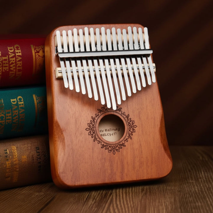Piano de pulgar kalimba de 17 teclas de caoba, instrumento de madera para principiantes, fácil de tocar y llevar.