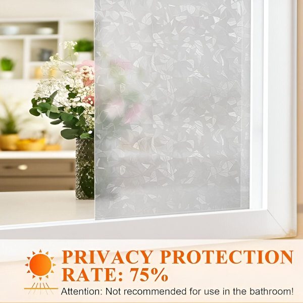 Decoración ventana sala con película de privacidad. Vinilo estático para un toque arcoíris moderno. Bloqueo UV.