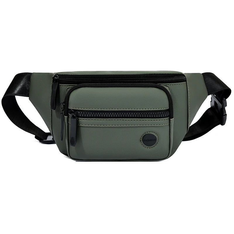 Bolsa de cintura hombre, resistente al agua, esencial para ciclismo, senderismo y viajes seguros.