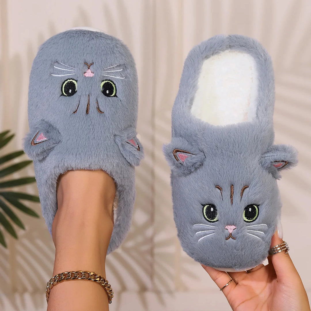 Zapatillas de invierno de peluche para mujer, cálidas y suaves. Pantuflas acogedoras y confortables para el hogar.