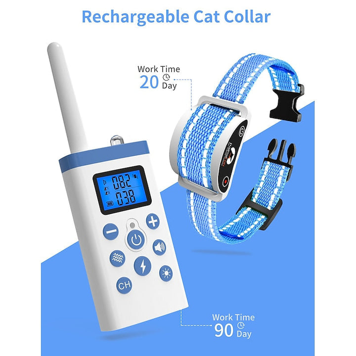 Características del collar de entrenamiento remoto para gatos: seguro, resistente al agua, adiestramiento suave.