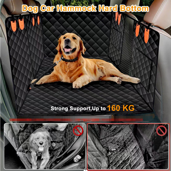Asiento elevador impermeable para perros, fondo rígido. Protege el asiento trasero del coche.