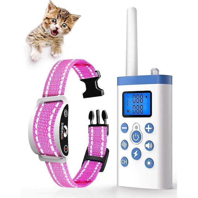 Kit completo de adiestramiento felino: collar remoto y consola para mejorar el comportamiento y vocalización de gatos.