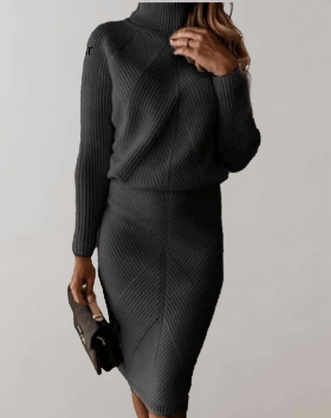 Comodidad asegurada: Conjunto de punto mujer, cuello alto y manga larga. Look sofisticado.