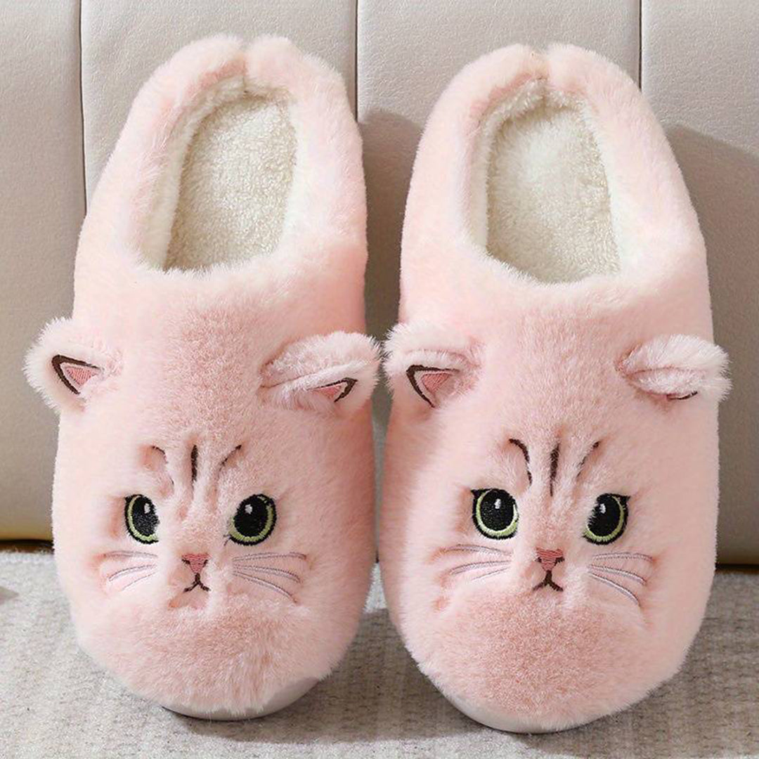 Regalo ideal para mujer: zapatillas de casa de gato, suaves y cálidas, calzado de invierno acogedor.