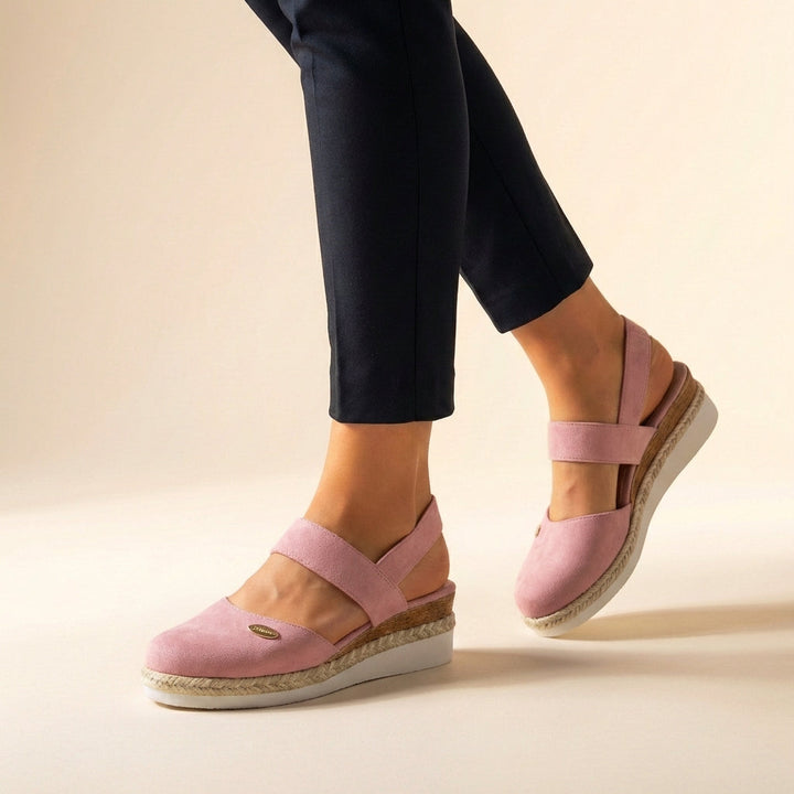 Sandalias de esparto para mujer con plataforma, diseño ortopédico para máxima comodidad en verano.