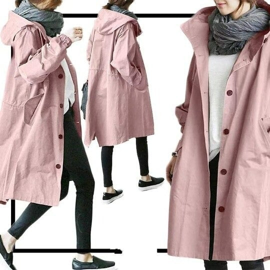 Gabardina impermeable larga de mujer con cinturón, abrigo moderno y ajustable para primavera y otoño.