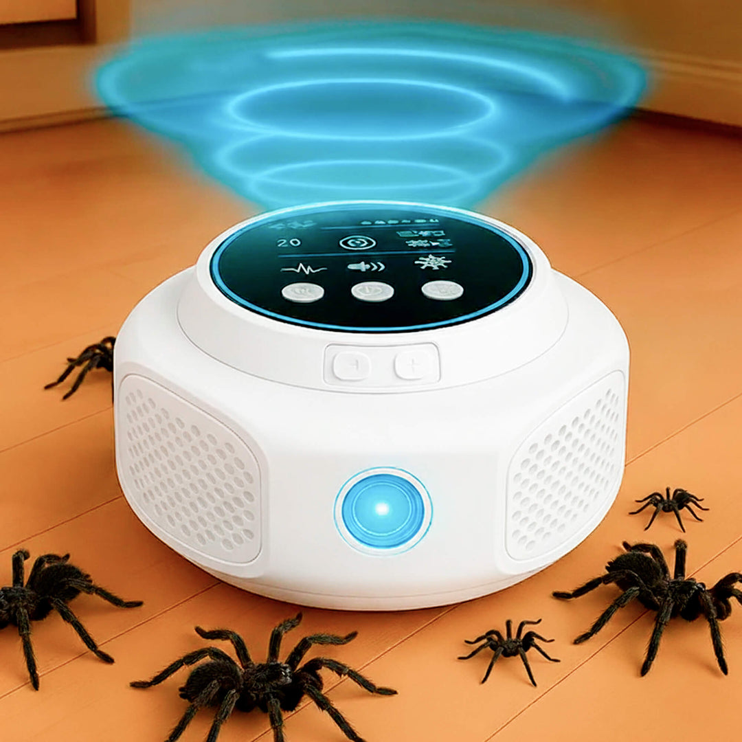 Repelente ultrasónico que crea un ambiente cómodo libre de arañas y mosquitos.