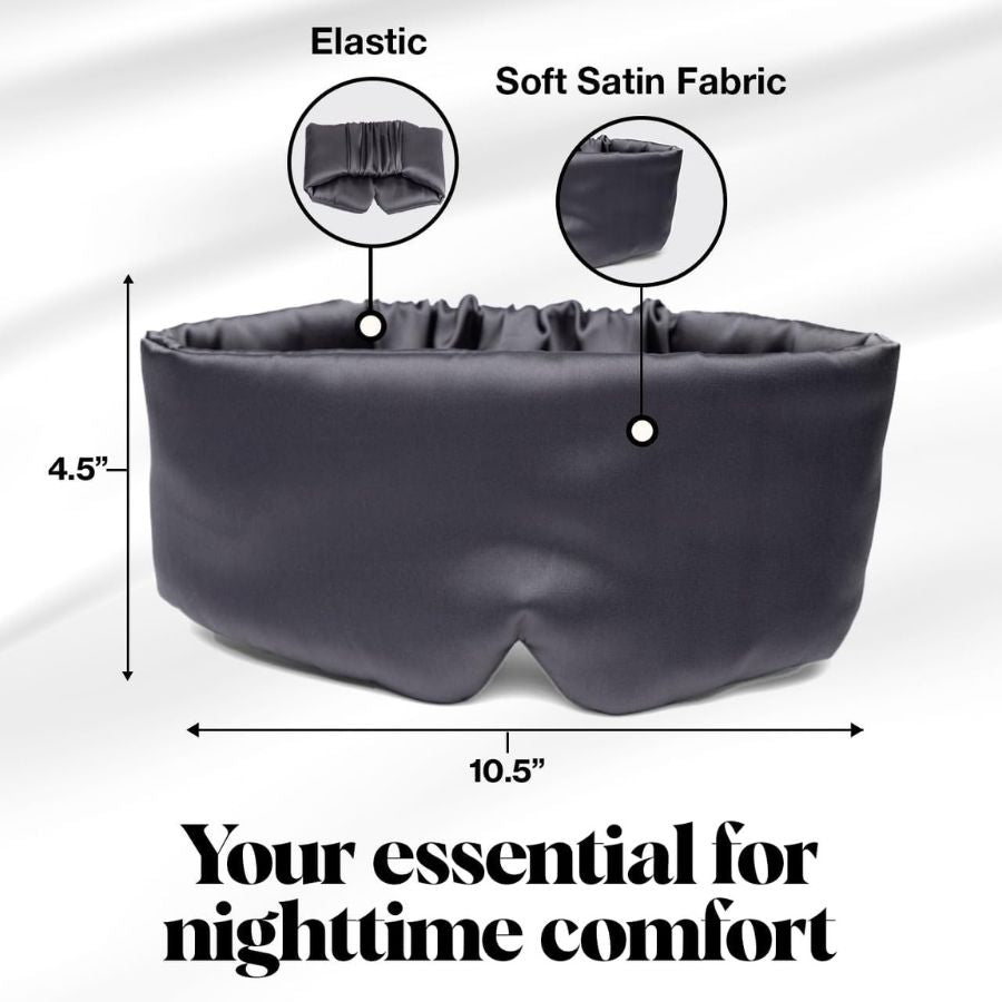 Antifaz de seda suave para dormir, cuida la piel alrededor de los ojos y bloquea la luz.