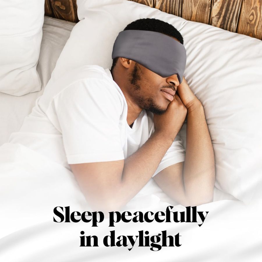 Antifaz de seda lujoso unisex para dormir, suave al tacto y eficaz bloqueador de luz.