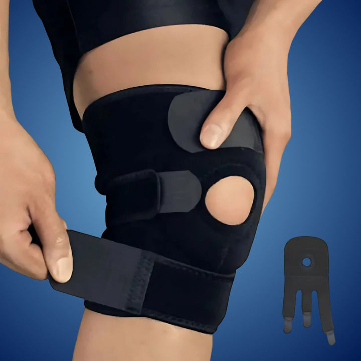 Soporte de rodilla ProFlex ajustable unisex. Ideal para alivio del dolor, estabilidad deportiva y recuperación muscular.