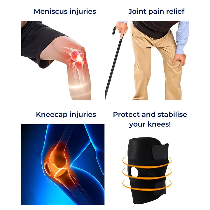 Soporte de rodilla ProFlex ajustable. Ideal para aliviar dolor de artritis, mejorar estabilidad en deportes y fisioterapia.