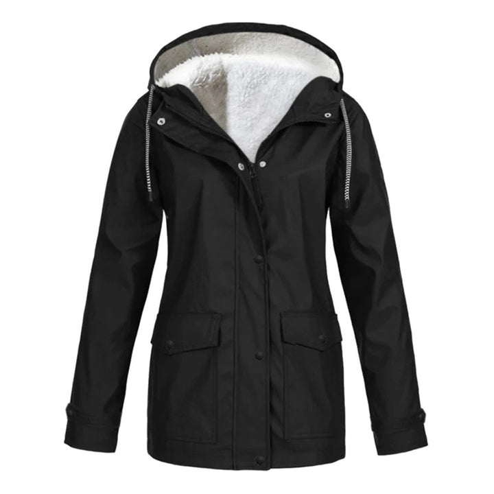 Abrigo mujer impermeable y cálido de corte medio. Ropa exterior elegante para días fríos y lluviosos.