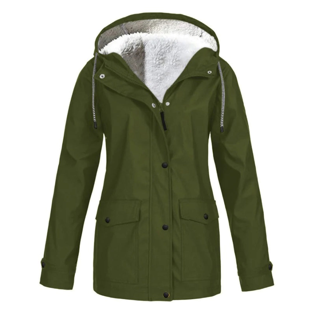 Versátil abrigo impermeable mujer, corte medio. Chaqueta cálida y elegante para otoño/invierno y lluvia.
