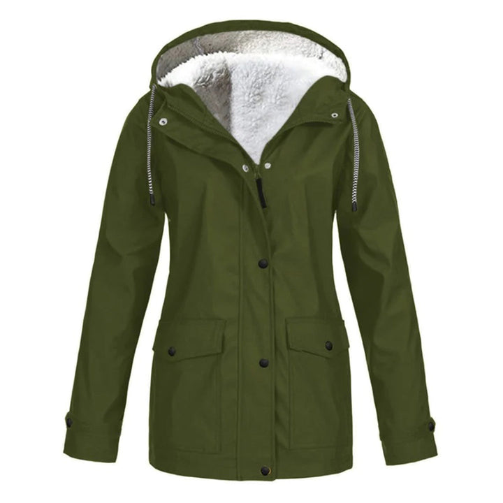 Versátil abrigo impermeable mujer, corte medio. Chaqueta cálida y elegante para otoño/invierno y lluvia.