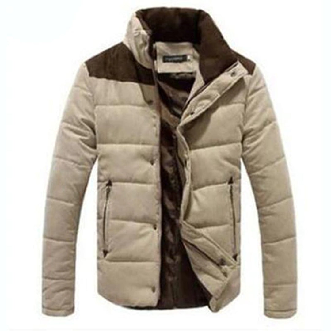 Moda masculina: chaqueta acolchada ligera de otoño para hombre. Estilo casual con bolsillos.