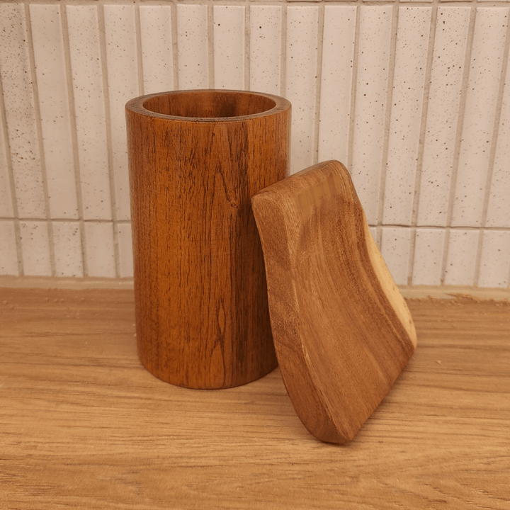Set completo de utensilios de cocina de madera natural (teca y acacia), duraderos. Accesorios de chef ecológicos.