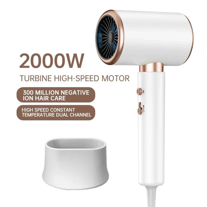 Secador iónico de alta potencia 2400W para un secado ultrarrápido y cabello brillante.