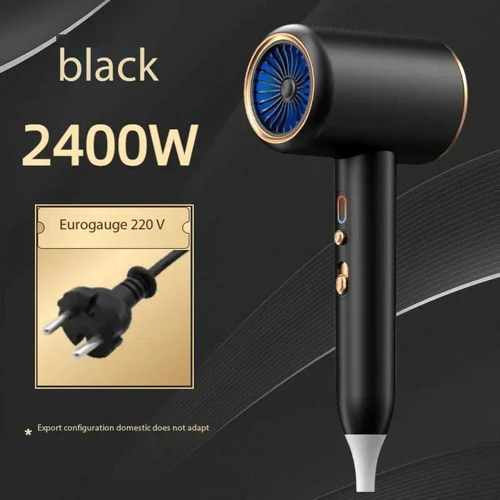 Secador profesional 2400W para un estilismo de peluquería en casa, con tecnología iónica anti-frizz.