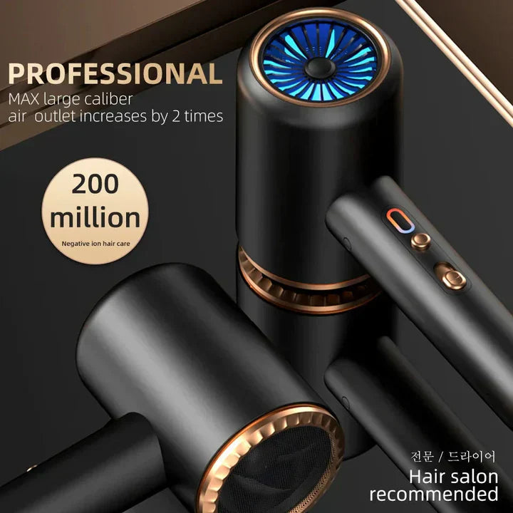 Secador de pelo profesional 2400W, tecnología iónica para reducir el encrespamiento y cuidar el cabello.