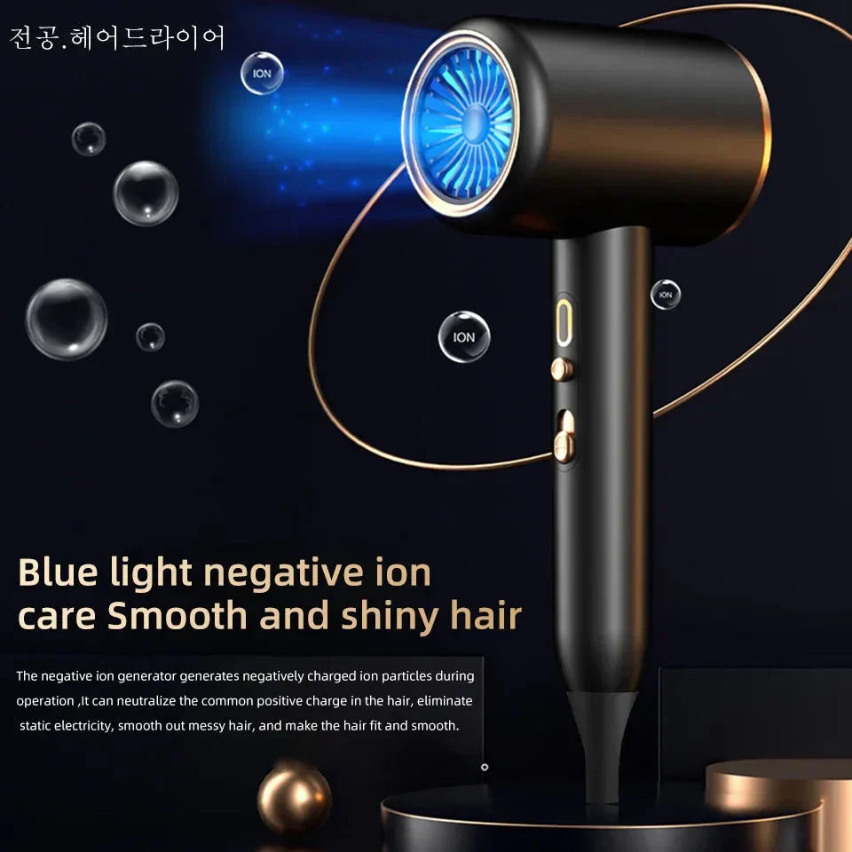 Tecnología iónica avanzada para un secado eficiente y protección anti-frizz. Secador profesional 2400W.