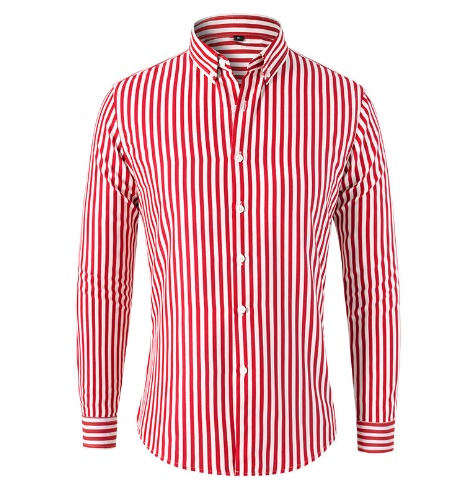 Elegante camisa de hombre slim fit con rayas verticales. Ropa de hombre moderna y versátil.