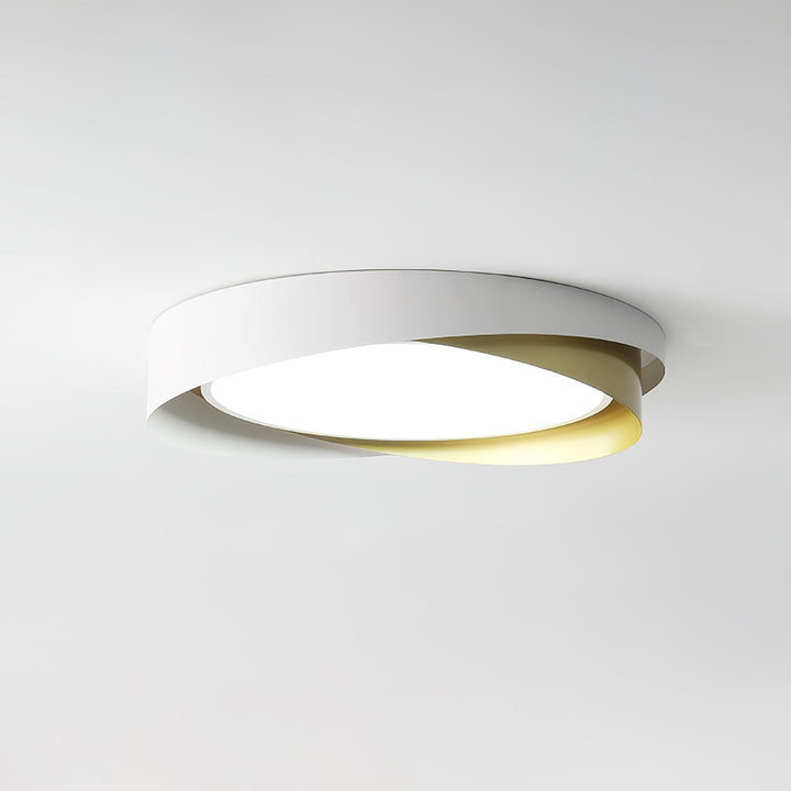 Lámpara redonda LED de techo blanca, iluminación cálida para el hogar.
