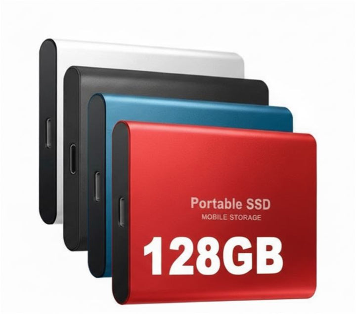 Detalle de un SSD portátil 500GB mostrando su diseño delgado y elegante, para datos y gaming móvil.