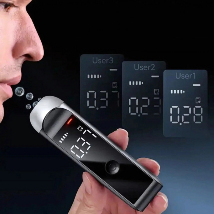 Alcoholímetro digital portátil de alta precisión para seguridad en la conducción y prevención. Probador personal de alcohol.