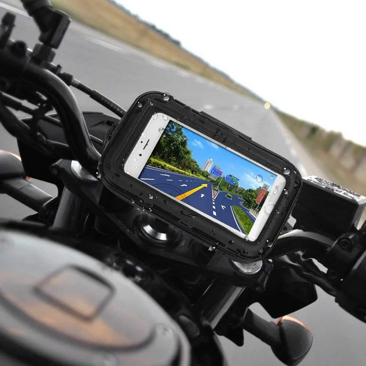 Soporte impermeable universal para teléfono móvil de bicicleta, ideal para ciclismo.