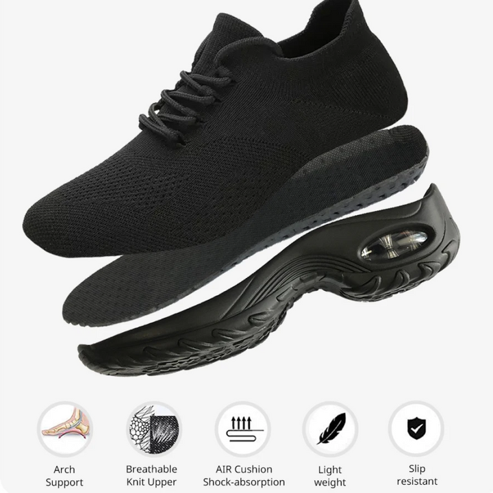 Perfil lateral de zapatos cómodos mujer, con diseño ortopédico y soporte plantar, perfectos para tu bienestar diario.