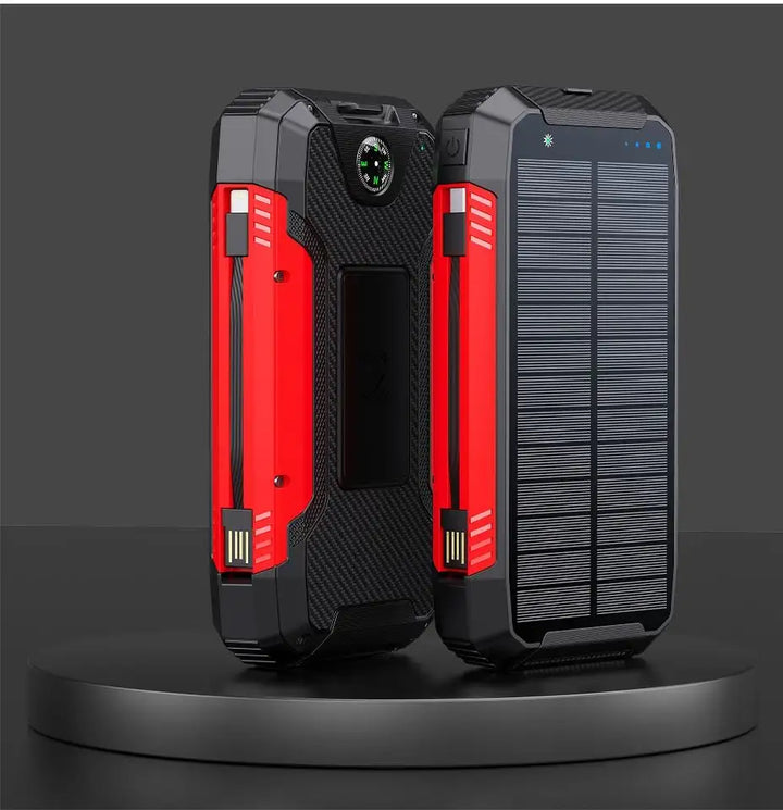 Power bank solar portátil 30000mAh. Impermeable para cualquier condición climática.