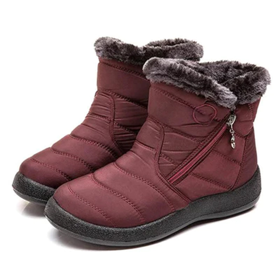 Calzado de invierno de cuero sintético para mujer, botas antideslizantes con gran confort.