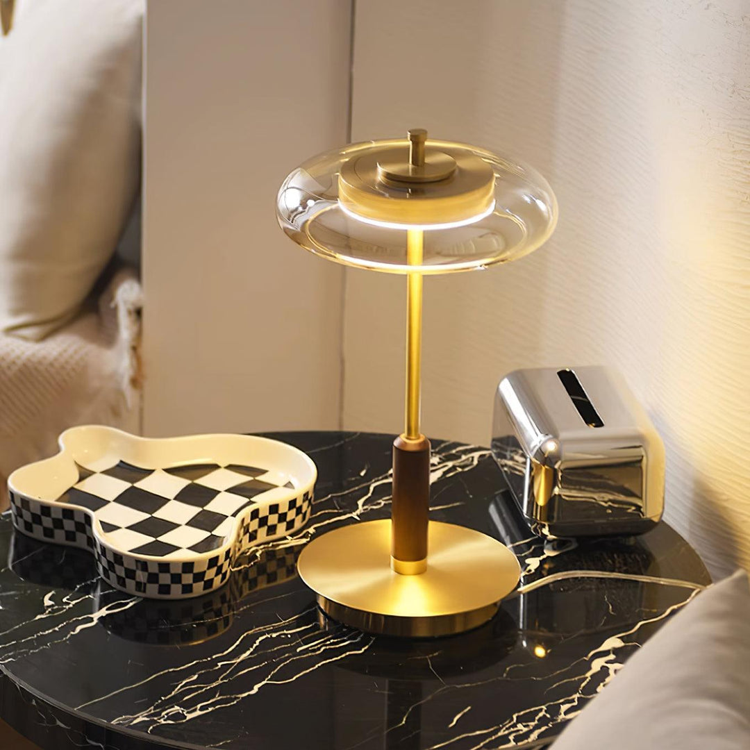Moderna lámpara LED decorativa para el hogar, luz cálida ajustable.