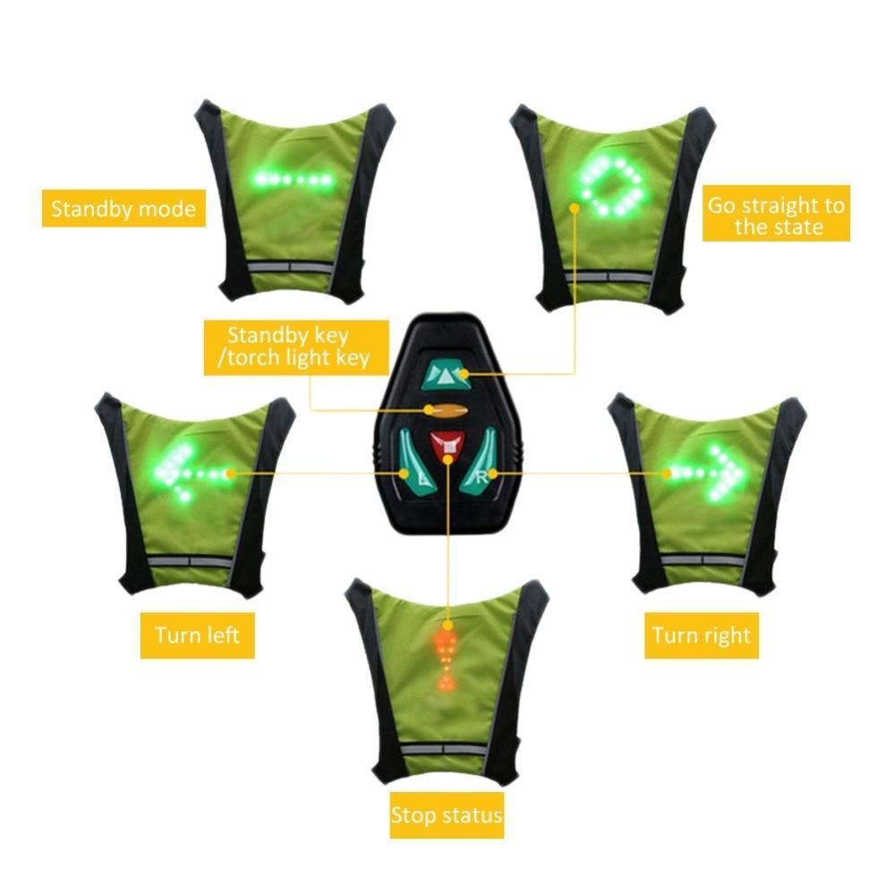 Chaleco LED impermeable para deportes al aire libre, ciclismo y correr, con reflectores potentes.