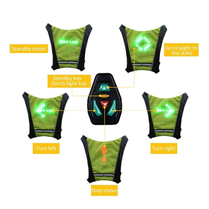 Chaleco LED impermeable para deportes al aire libre, ciclismo y correr, con reflectores potentes.