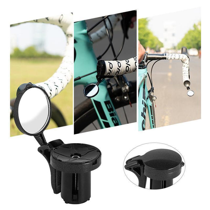 Retrovisor compacto de ciclismo para manillar, esencial para la visibilidad y seguridad del ciclista.