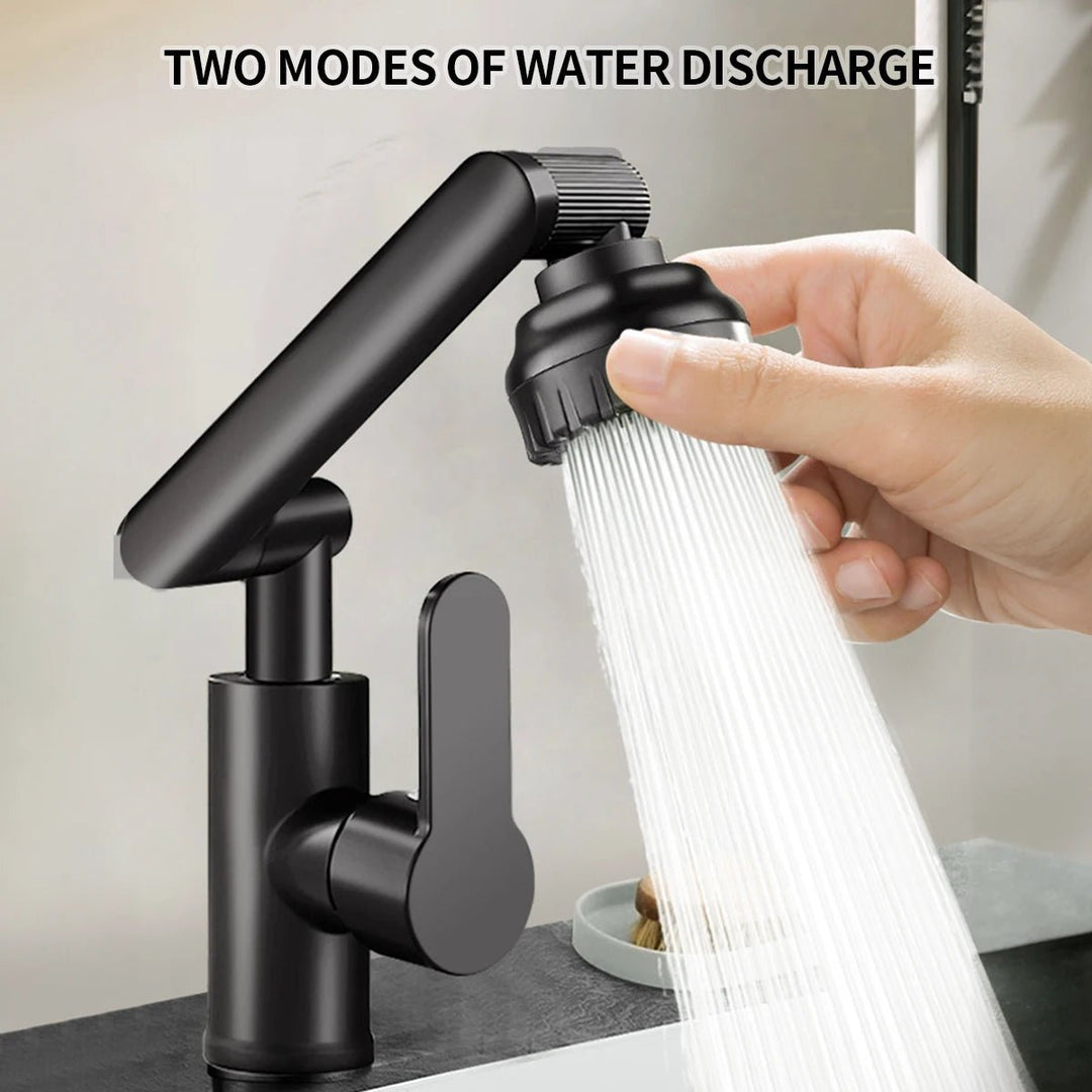 Grifo mezclador flexible AquaFlex para fregadero, con caño giratorio 360° y doble función de chorro.