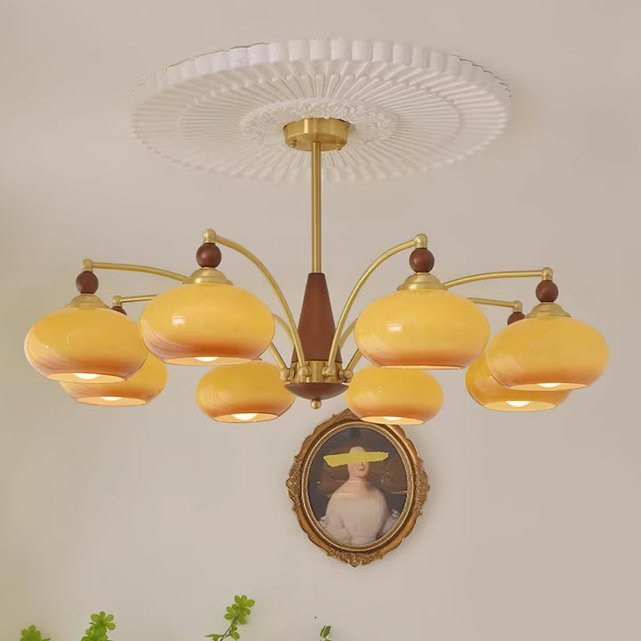 Luminaria vintage de techo, cristal opalino, añade un toque retro y elegante al hogar.