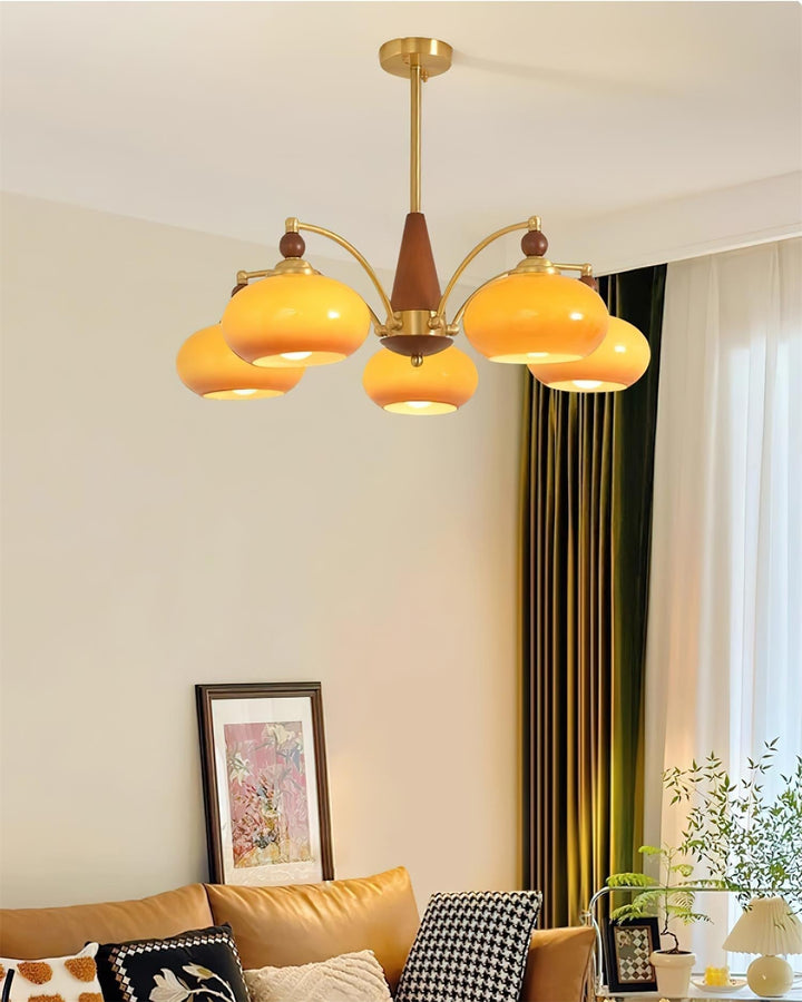 Lámpara de techo vintage, cristal opalino, araña clásica para decoración sofisticada del hogar.