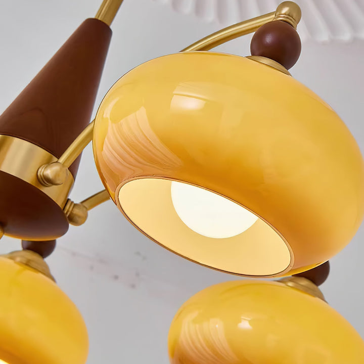 Lámpara de techo con cristal opalino, araña estilo clásico, perfecta para decoración retro.