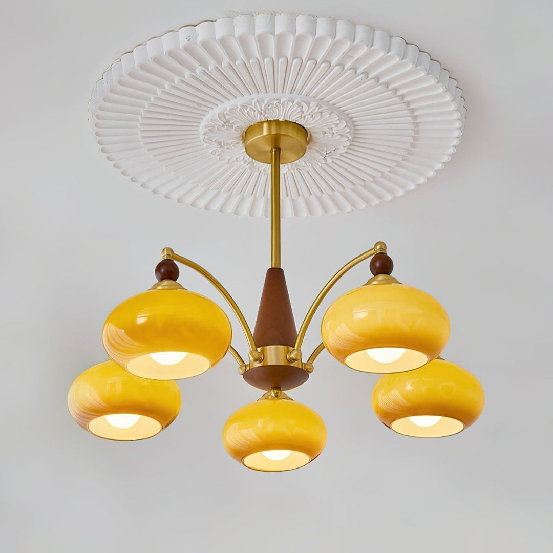 Lámpara de techo vintage, diseño elegante con cristal opalino, perfecta para decoración clásica.