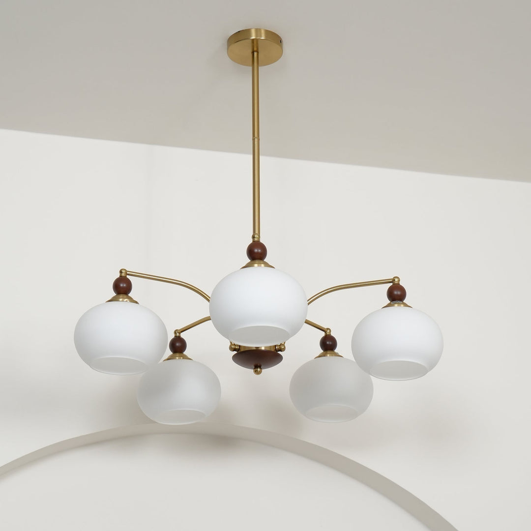 Lámpara de techo retro, araña de cristal opalino, para una luz cálida y decoración del hogar.