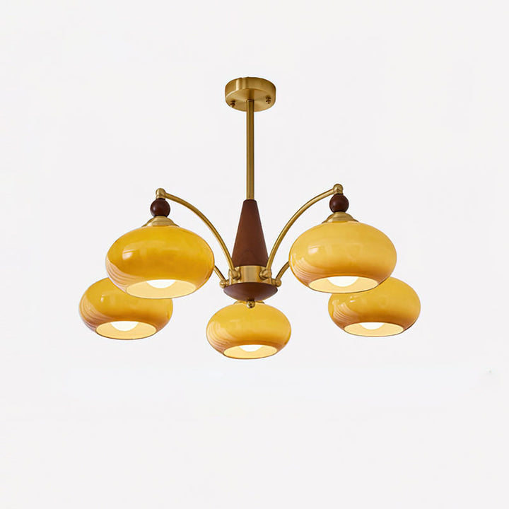 Luminaria retro de techo, cristal opalino, luz cálida para realzar la belleza del hogar.
