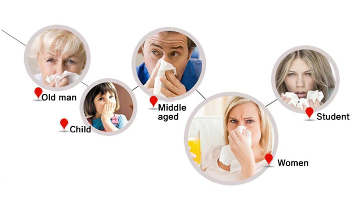 Primer plano de dispositivo de terapia nasal infrarroja. Solución eficaz para congestión, rinitis y sinusitis.
