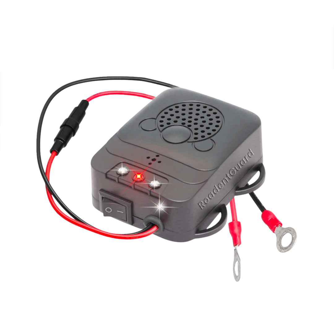 Repelente ultrasónico automático 12V para motor de coche. Protege tu vehículo de ratas y ratones sin químicos.