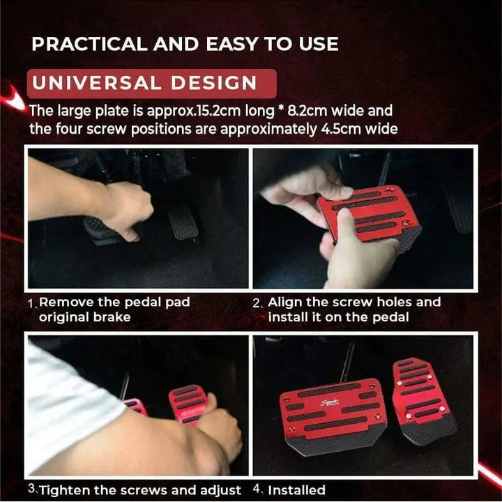 Pedales de seguridad antideslizantes para coche, mejora la experiencia de conducción en vehículos manuales.