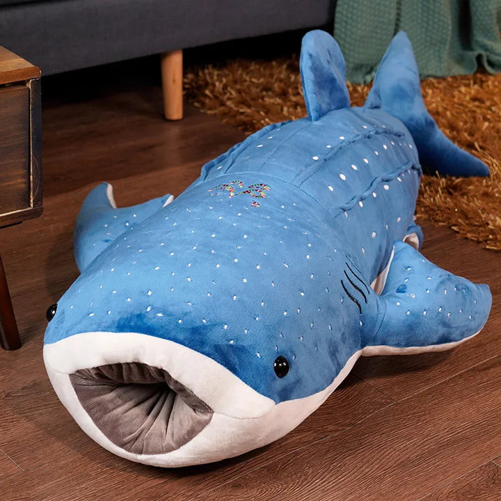 Divertido peluche de tiburón ballena gigante. Juguete marino suave y adorable para bebés y niños pequeños. Regalo ideal.